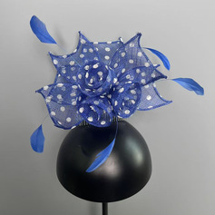 Damen Vintage Kunstfedern Blumen Sinamay Kentucky Derby Faszinatoren mit Kamm 