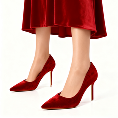 Escarpins femmes bureau fête soirée simple suède talon haut bout pointu à enfiler chaussures 