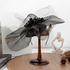 Women's Oversized Faux Feather Flower Polyester Wedding Kentucky Derby Fascinators With Headband 