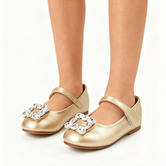 Mädchen Flache Schuhe Blumenmädchen Schuhe Freizeit Party Mary Jane Strass Kunstleder Runde Schuhspitze Flach Schuhe 