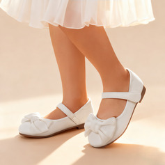 Girl's Flats Flower Girl Shoes Wedding Daily Party Bowknot Faux Leather Round Toe Flat Heel Shoes (207286825)