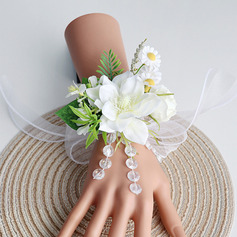 Artificial flores de casamento flor de seda lírio buquê de pulso