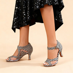 Chaussures de danse latine femmes talon haut satin intérieur chaussures de danse 