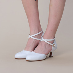 Chaussures de jazz femmes lanière de cheville talon carré faux cuir de plein air intérieur couleur unie escarpins chaussures de danse 