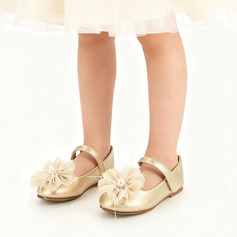 Mädchen Flache Schuhe Blumenmädchen Schuhe Freizeit Party Mary Jane Blume Runde Schuhspitze Flach Schuhe 