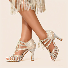 Женский горный хрусталь Высокий каблук Satin В помещении Обувь для танцев 