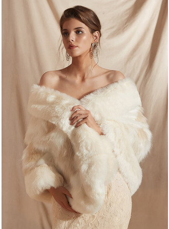 Faux Fur Wedding Bridal Shawl 