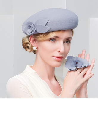 Béret chapeau femmes ancien hiver fleurs coton mariage cocktail 