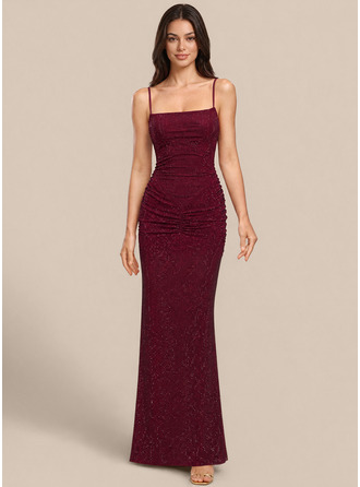 Square Spaghetti Straps Ruched Dress