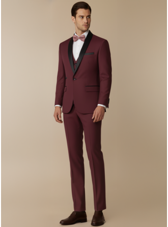 Classic Fit Wrinkle Resistant Stretch Men's Wedding Tuxedos 3 Piece 