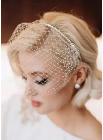 Rhinestones Single Tier Bridal Birdcage 9" Wedding Veils