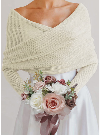 Strik Lange ærmer Casual Bryllup Blød Hækle Toppe 