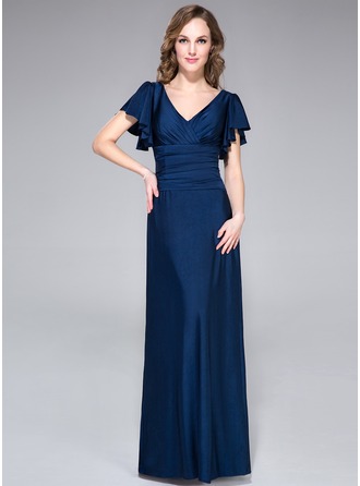 Jacquard A-Line/Princess V-Neck Floor-Length Evening Dresses for Women main image 1