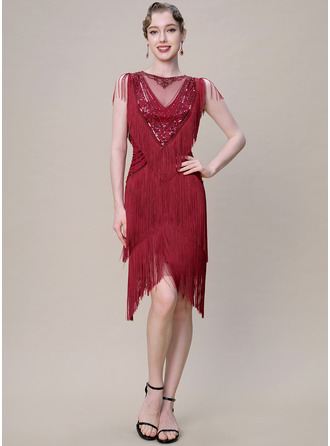 Multi-Layered Fringe Beaded 1920s Flapper Dresses