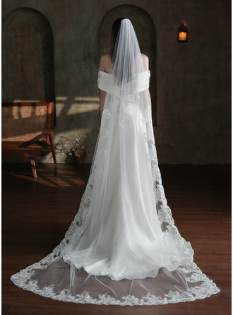 Spitze Einstufig Hochzeit Kapellenschleier 250 cm Brautschleier 