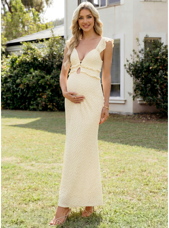 Rosett Jersey Gravid Maxi Klänning