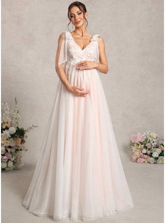 Vestido premamá línea a de encaje