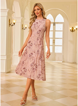 Robe midi avec jacquard en velours
