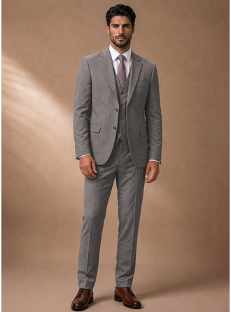 Wool Blend Men's Wedding Suits 3 Piece