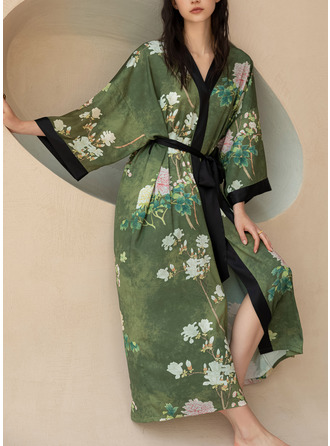 Tea-Length Floral Robe 