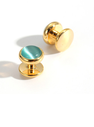 JJ's House Classic Copper Cat's Eye Stone Shirt Studs