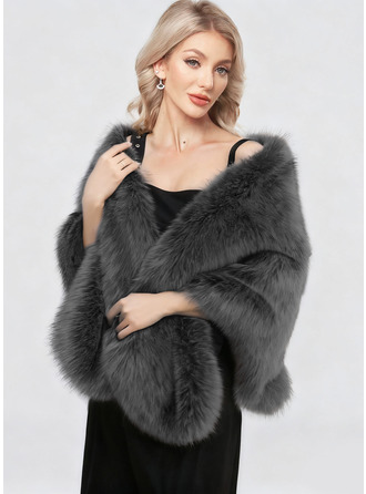 Faux Fur Formal Wedding Guest Shawl Wrap 