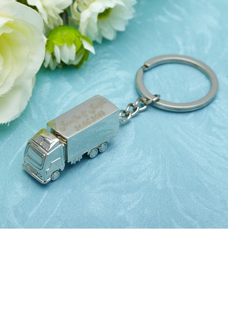 Personalized Truck Stainless Steel Keychains (Set of 4) 