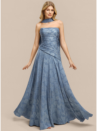 Straight Strapless Floating Strip Dress