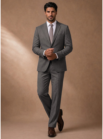 Wool Blend Men's Wedding Suits 2 Piece