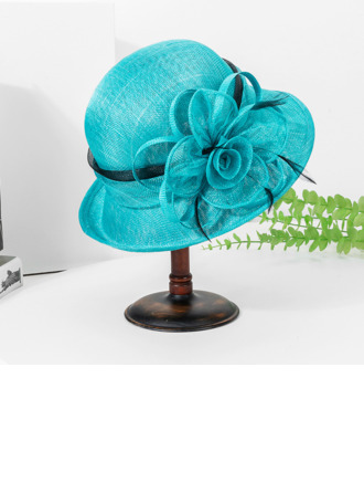 Dla kobiet Handmade Faux Feather Sinamay Kentucky Derby Czapki kościoła