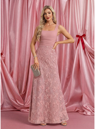 Жаккардовые Площадь безрукавный ножны кружевной стретч-креп Макси Модные платья 