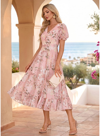 Chiffon midi vestido