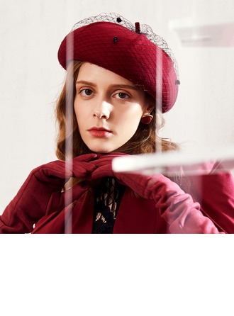 Béret chapeau femmes élégante hiver voile coton mariage cocktail 