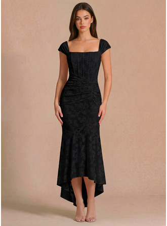 Decote quadrado sem mangas flores vestido