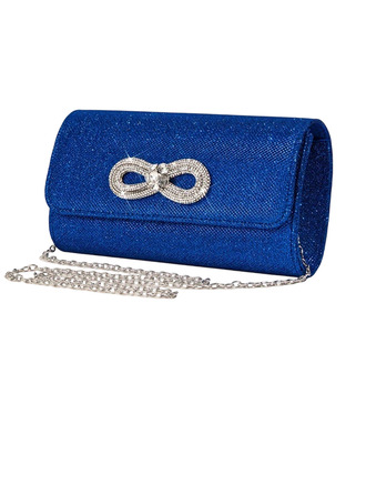 Pochettes nœud papillon strass fête prom soirée polyester à bleu 