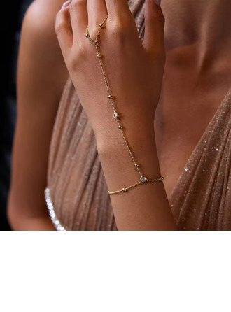 Exquisiten Strass Hand-Kette Ring Armband 