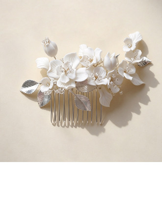 Coiffe de mariage cristal fleurs peigne à cheveux