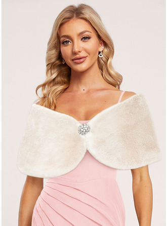 ウール フォーマル 結婚式のゲスト 花嫁介添人 ジャケット/ラップ ととも​​に ラインストーン ブローチ 