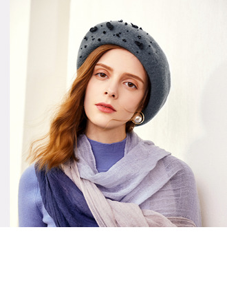 Béret chapeau femmes élégante hiver perlage coton mariage cocktail 