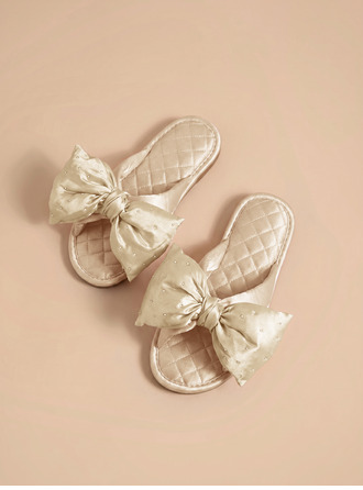 Satin Cross Bow Skin Friendly Slippers
