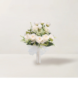 Artificiel fleurs de mariage forme libre fleur en soie rosiers bouquets de demoiselle d'honneur 