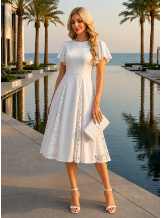 Renda midi vestido