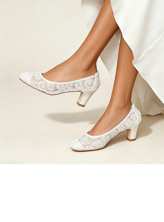 Mulher sapatos de casamento renda salto alto biqueira pontiaguda bombas elegante casamento sapatos
