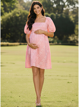 A-линии Площадь Длина до колен жаккард с Карманы Со сборками 