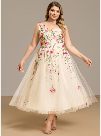 Tule midi vestido