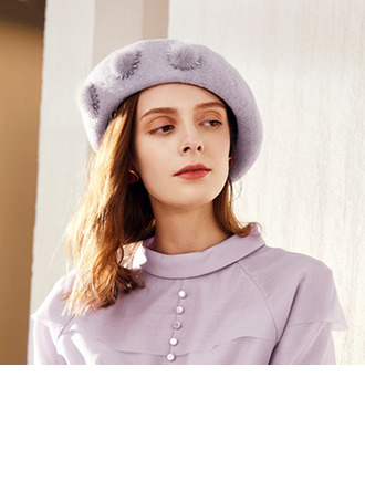 Béret chapeau femmes élégante hiver pompons coton mariage cocktail 