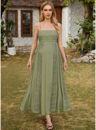 Abito premaman maxi con punto smock in pizzo