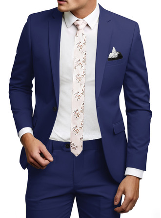 Solid Color 2 Piece Single Breasted Men's Wedding Suit 