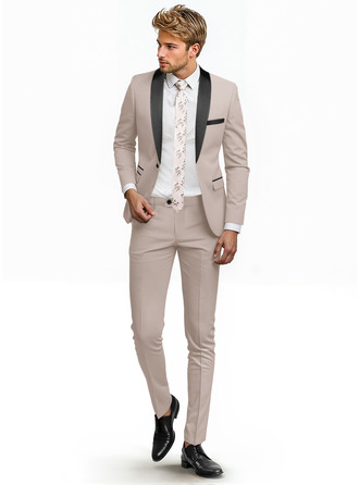 Solid Color 2 Piece Single Breasted Men's Prom Tuxedo Suit 