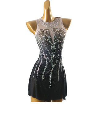 Women's Figure Skating Dresses Rhinestone Competition Dress